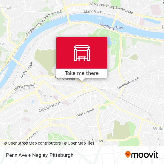 Mapa de Penn Ave + Negley
