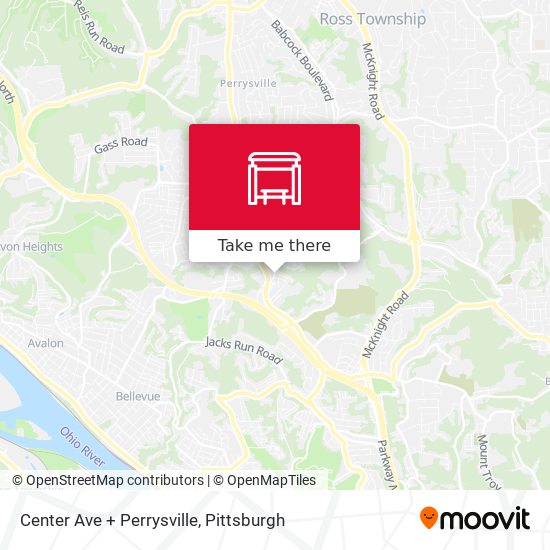 Center Ave + Perrysville map