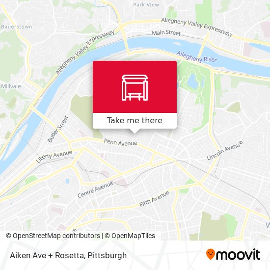 Mapa de Aiken Ave + Rosetta