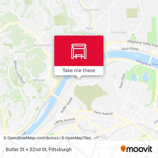 Butler St + 52nd St map