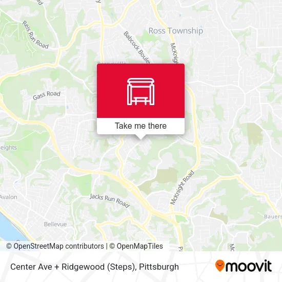 Mapa de Center Ave + Ridgewood (Steps)
