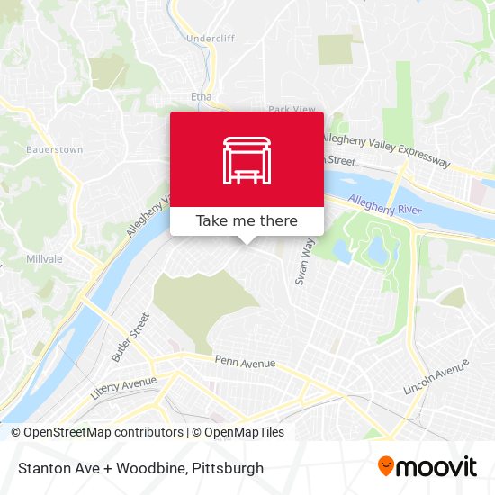 Stanton Ave + Woodbine map