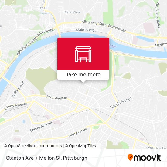 Stanton Ave + Mellon St map