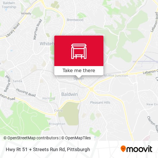 Hwy Rt 51 + Streets Run Rd map