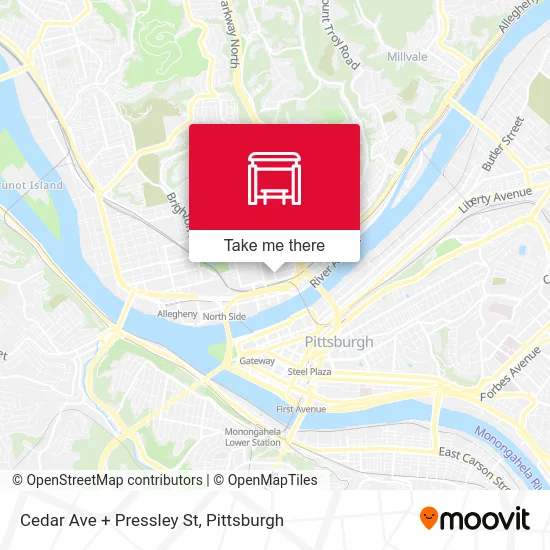 Cedar Ave + Pressley St map