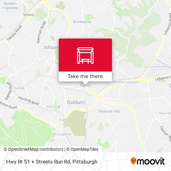 Hwy Rt 51 + Streets Run Rd map