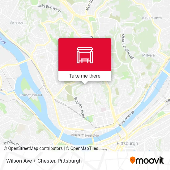 Wilson Ave + Chester map