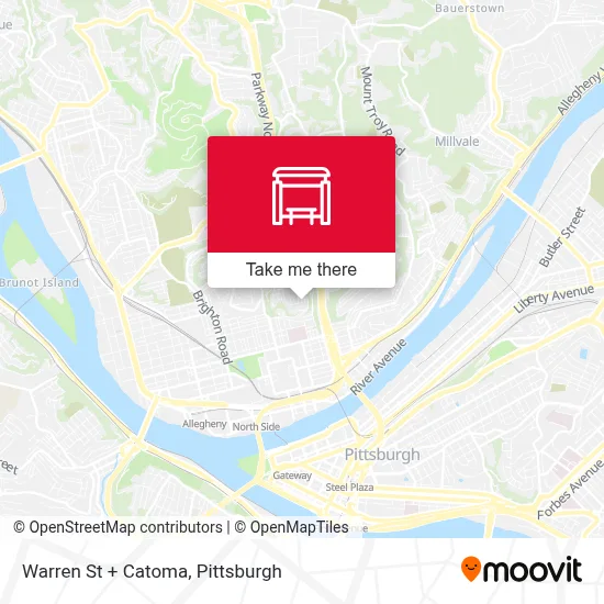 Warren St + Catoma map