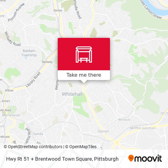 Hwy Rt 51 + Brentwood Town Square map