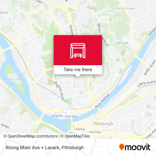 Rising Main Ave + Lanark map