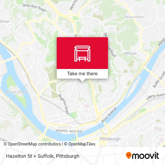 Hazelton St + Suffolk map