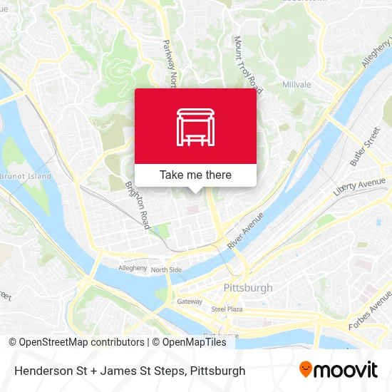 Henderson St + James St Steps map