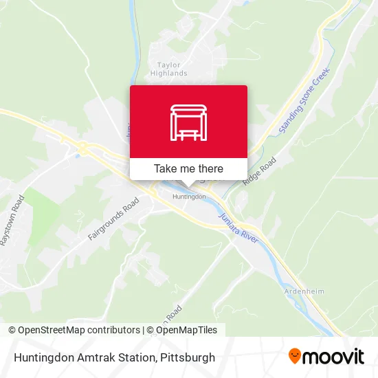 Mapa de Huntingdon Amtrak Station