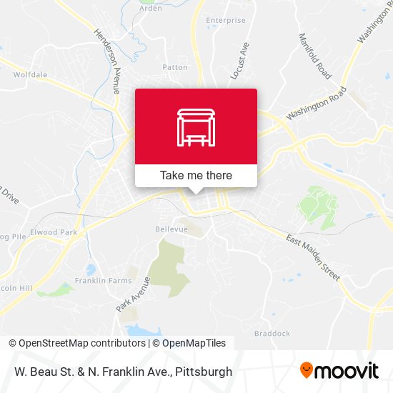 W. Beau St. & N. Franklin Ave. map