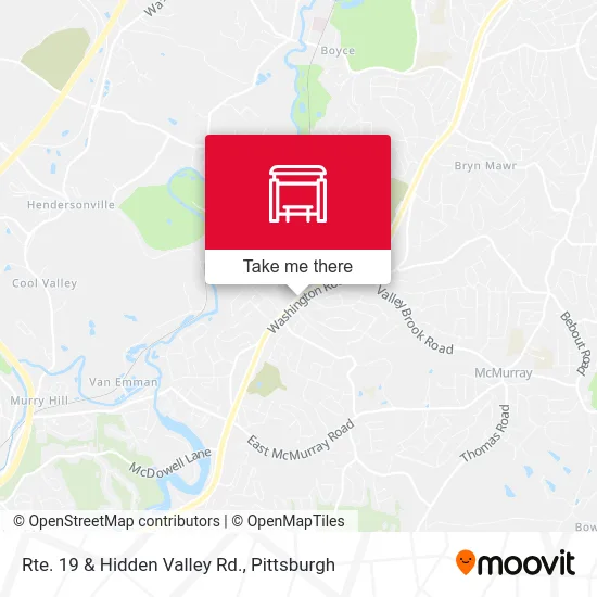Rte. 19 & Hidden Valley Rd. map