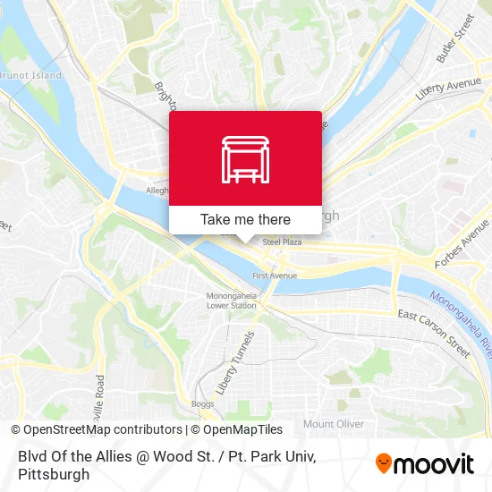 Mapa de Blvd Of the Allies @ Wood St. / Pt. Park Univ