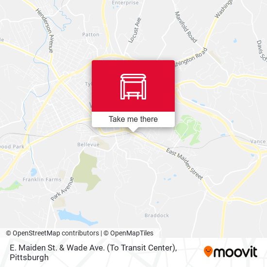 Mapa de E. Maiden St. & Wade Ave. (To Transit Center)