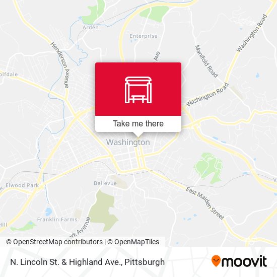 N. Lincoln St. & Highland Ave. map