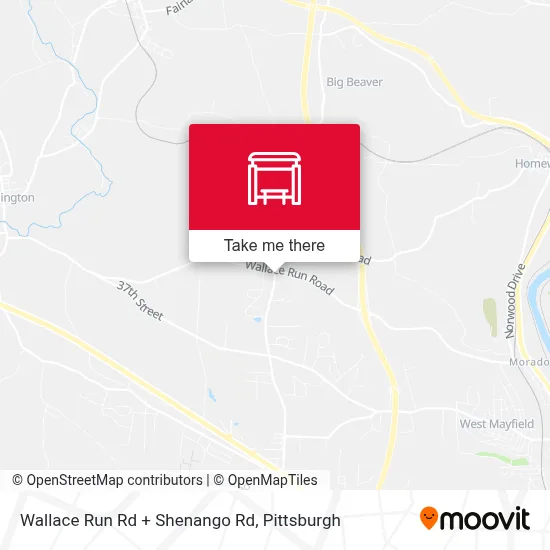 Wallace Run Rd + Shenango Rd map