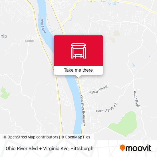 Ohio River Blvd + Virginia Ave map