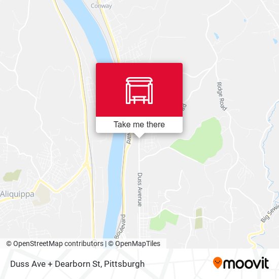 Duss Ave + Dearborn St map