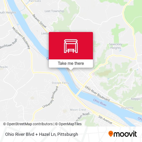 Ohio River Blvd + Hazel Ln map