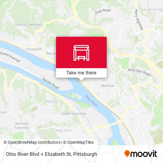 Ohio River Blvd + Elizabeth St map
