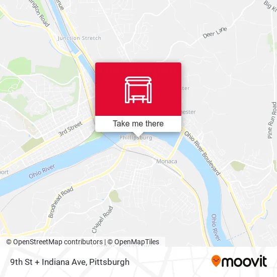 Mapa de 9th St + Indiana Ave