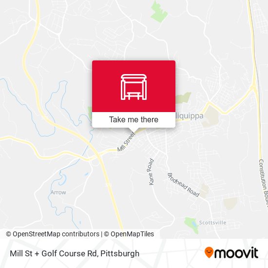 Mill St + Golf Course Rd map