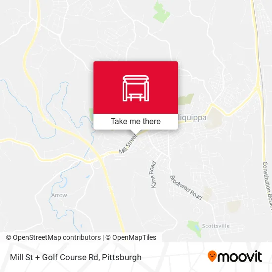 Mill St + Golf Course Rd map