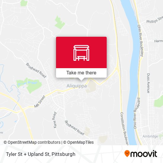 Tyler St + Upland St map