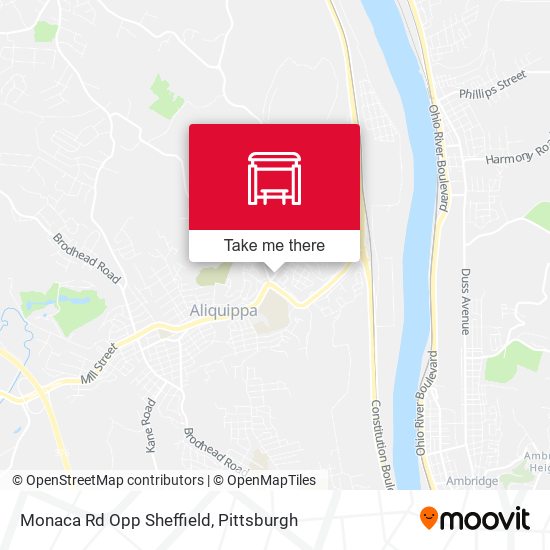 Monaca Rd Opp Sheffield map