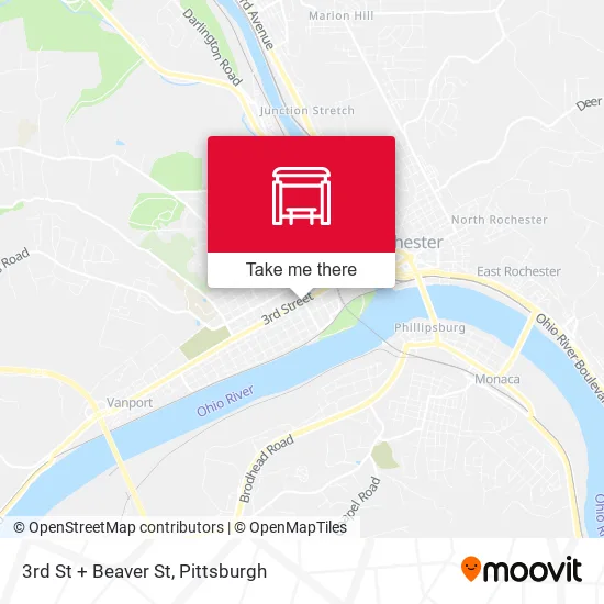3rd St + Beaver St map