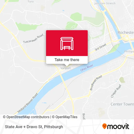 State Ave + Dravo St map