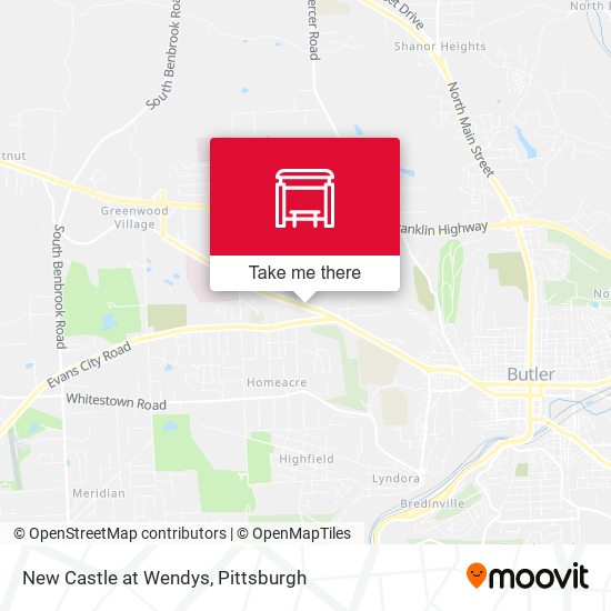 New Castle at Wendys map