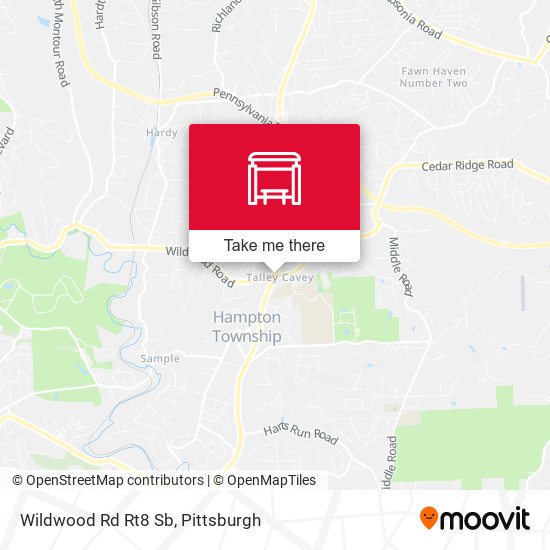 Mapa de Wildwood Rd Rt8 Sb