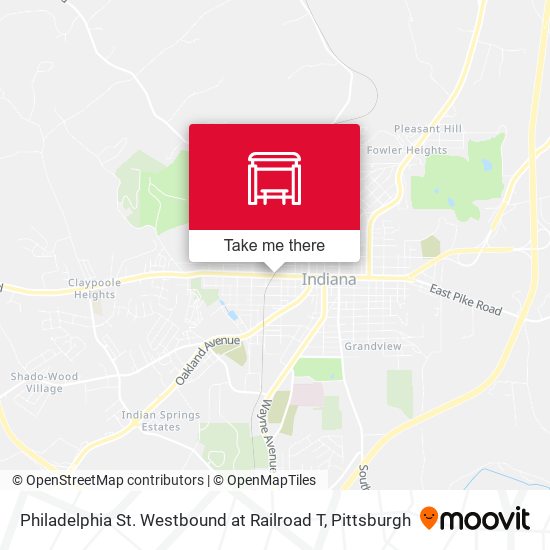Philadelphia St. Westbound at Railroad T map