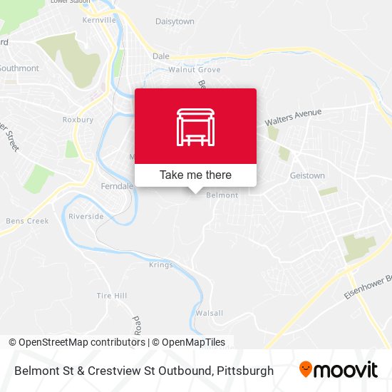 Belmont St & Crestview St Outbound map