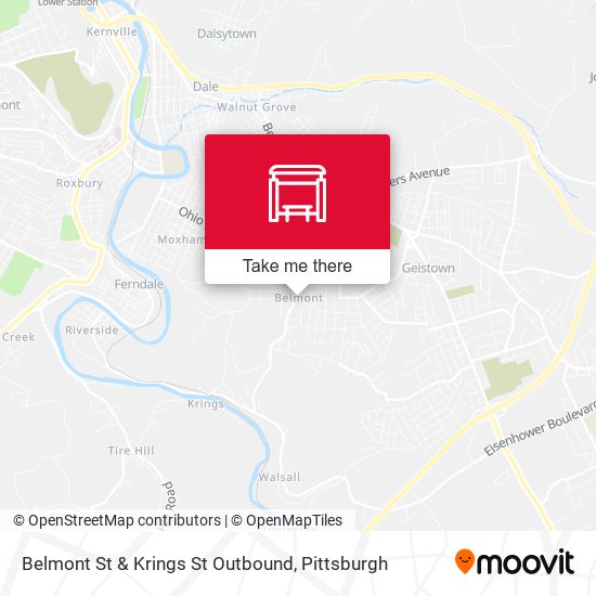 Belmont St & Krings St Outbound map
