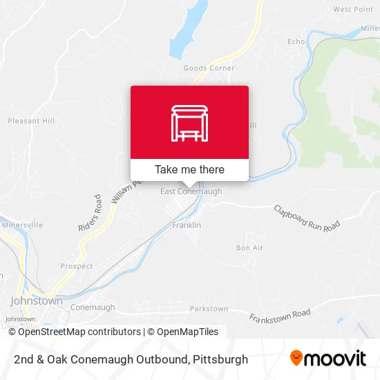 Mapa de 2nd & Oak Conemaugh Outbound