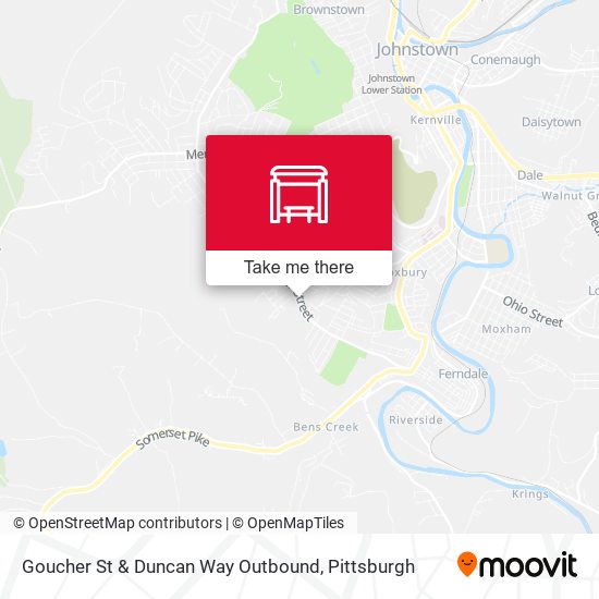 Goucher St & Duncan Way Outbound map