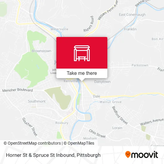 Mapa de Horner St  & Spruce St  Inbound
