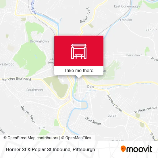 Horner St  & Poplar St  Inbound map