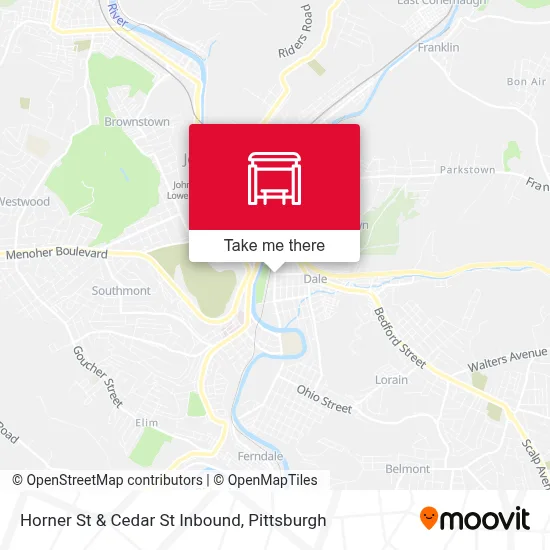 Horner St  & Cedar St  Inbound map