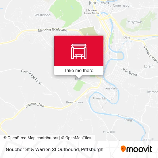Goucher St & Warren St Outbound map