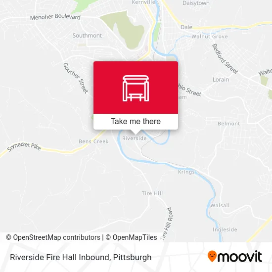 Riverside Fire Hall Inbound map