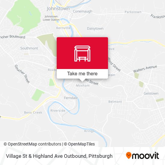 Village St  & Highland Ave  Outbound map