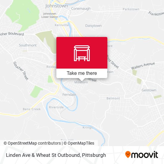 Linden Ave  & Wheat St  Outbound map
