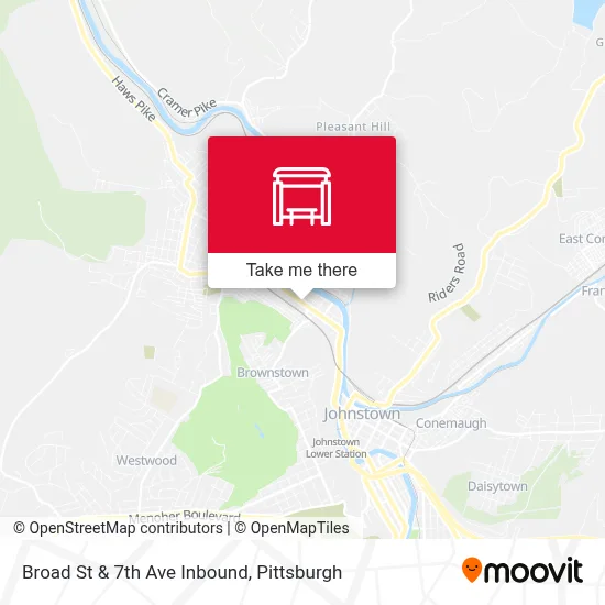 Broad St & 7th Ave Inbound map