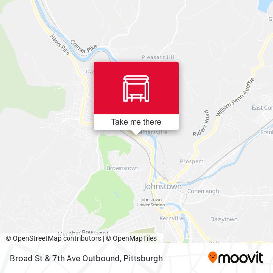 Broad St & 7th Ave Outbound map